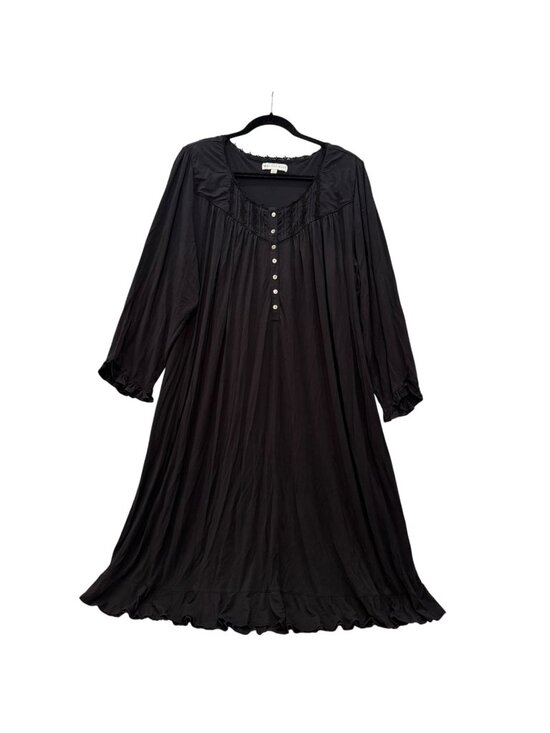 Eileen West Other - Eileen West Women's XL Nightgown Solid Black Tencel Modal Long Sleeve Waltz
